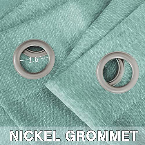 Natural Linen Blended Privacy Sheer Nickel Grommets Curtains