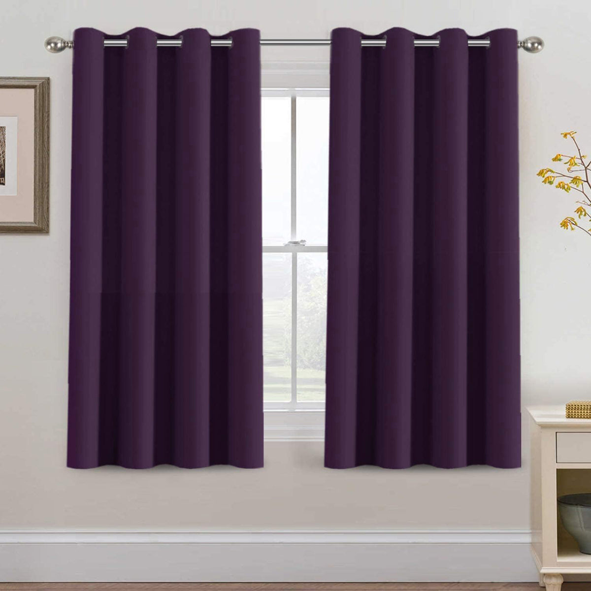 Blackout Thermal Insulated Treatment Extra Long Grommet Top Solid Color Curtains