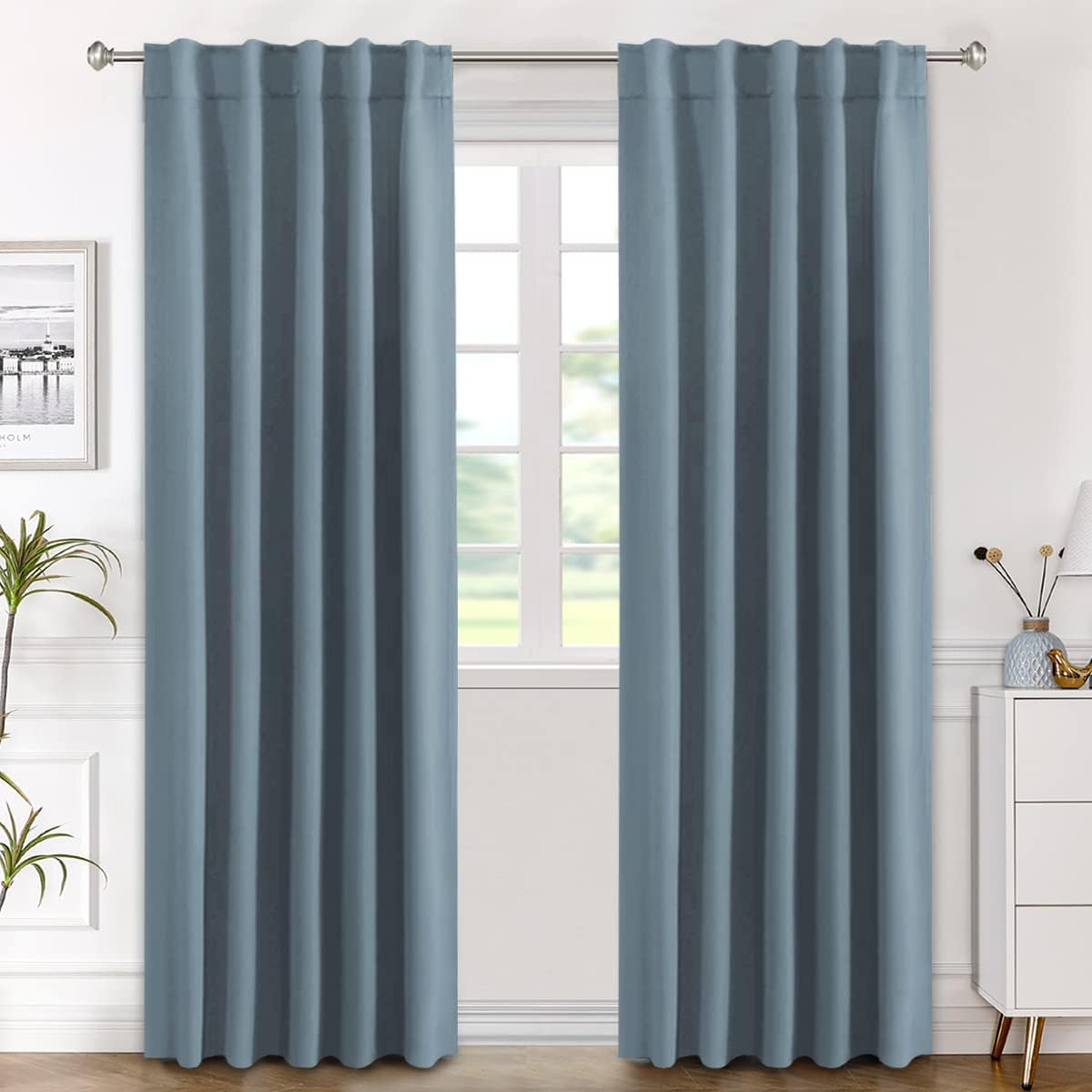 Blackout Thermal Insulated Tab/Rod Pocket Solid Color Curtains