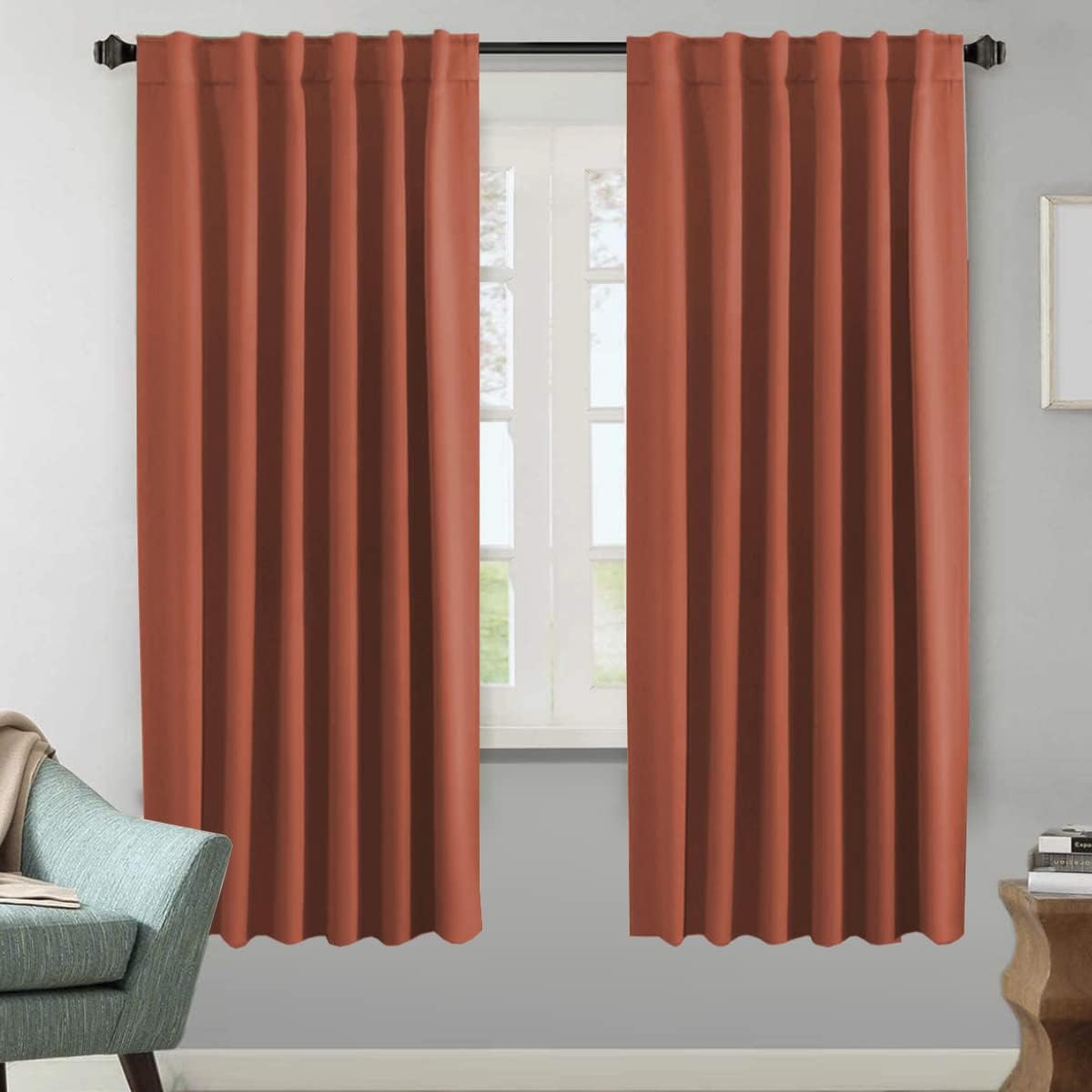 Blackout Thermal Insulated Tab/Rod Pocket Solid Color Curtains