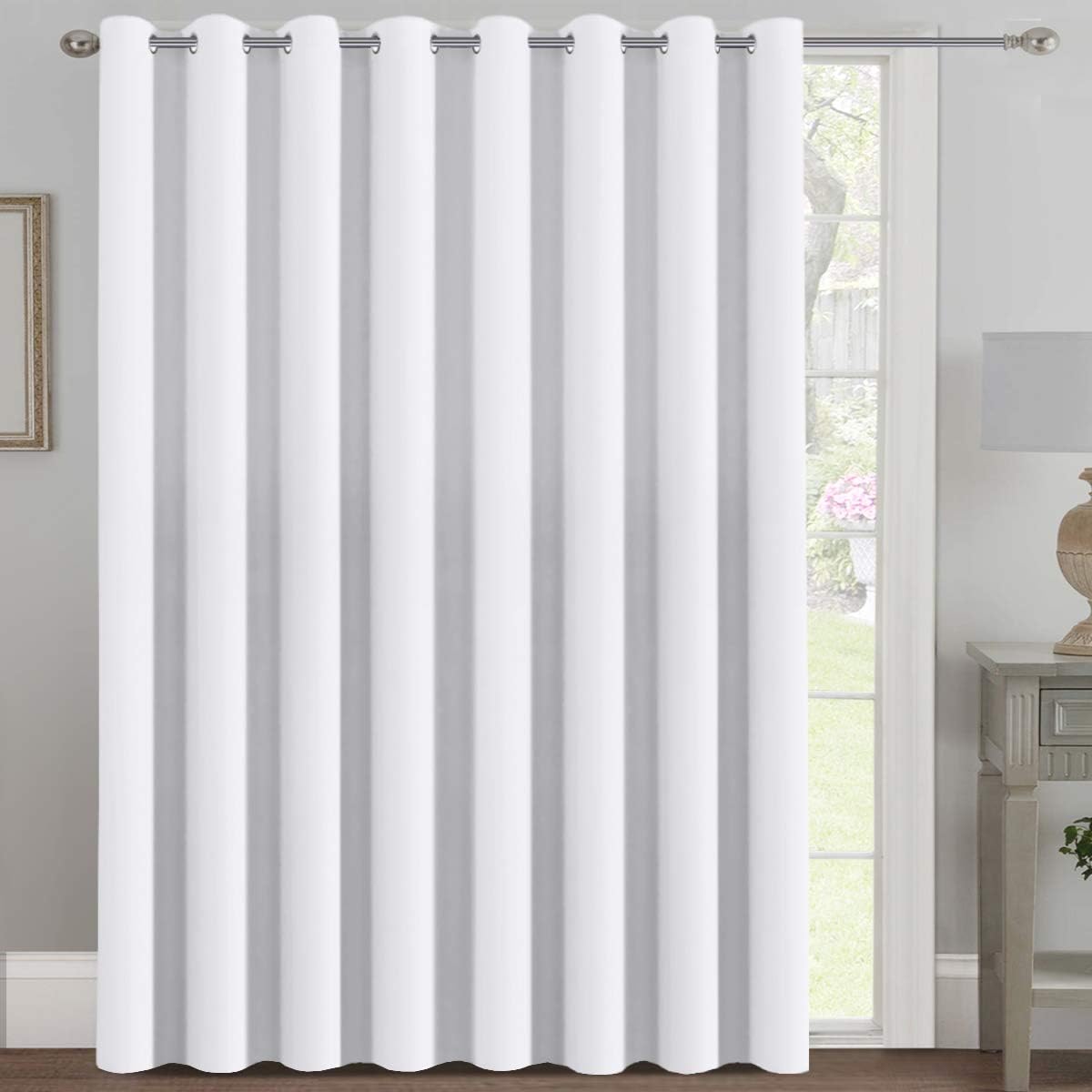 Blackout Thermal Insulated Extra Long Grommet Top Solid Color Curtains, One Panel