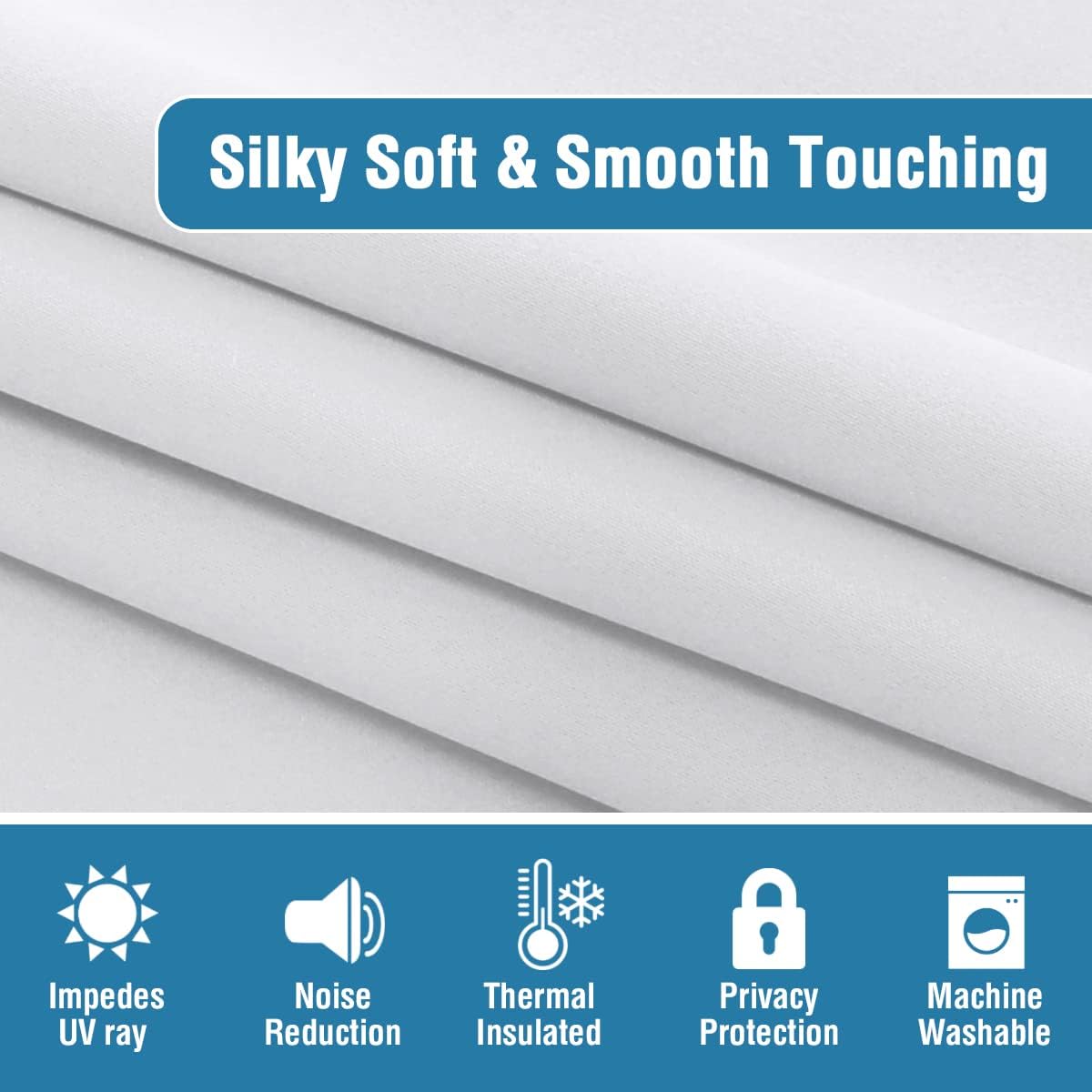 100% Blackout Black Liners Grommet Solid Color Curtains