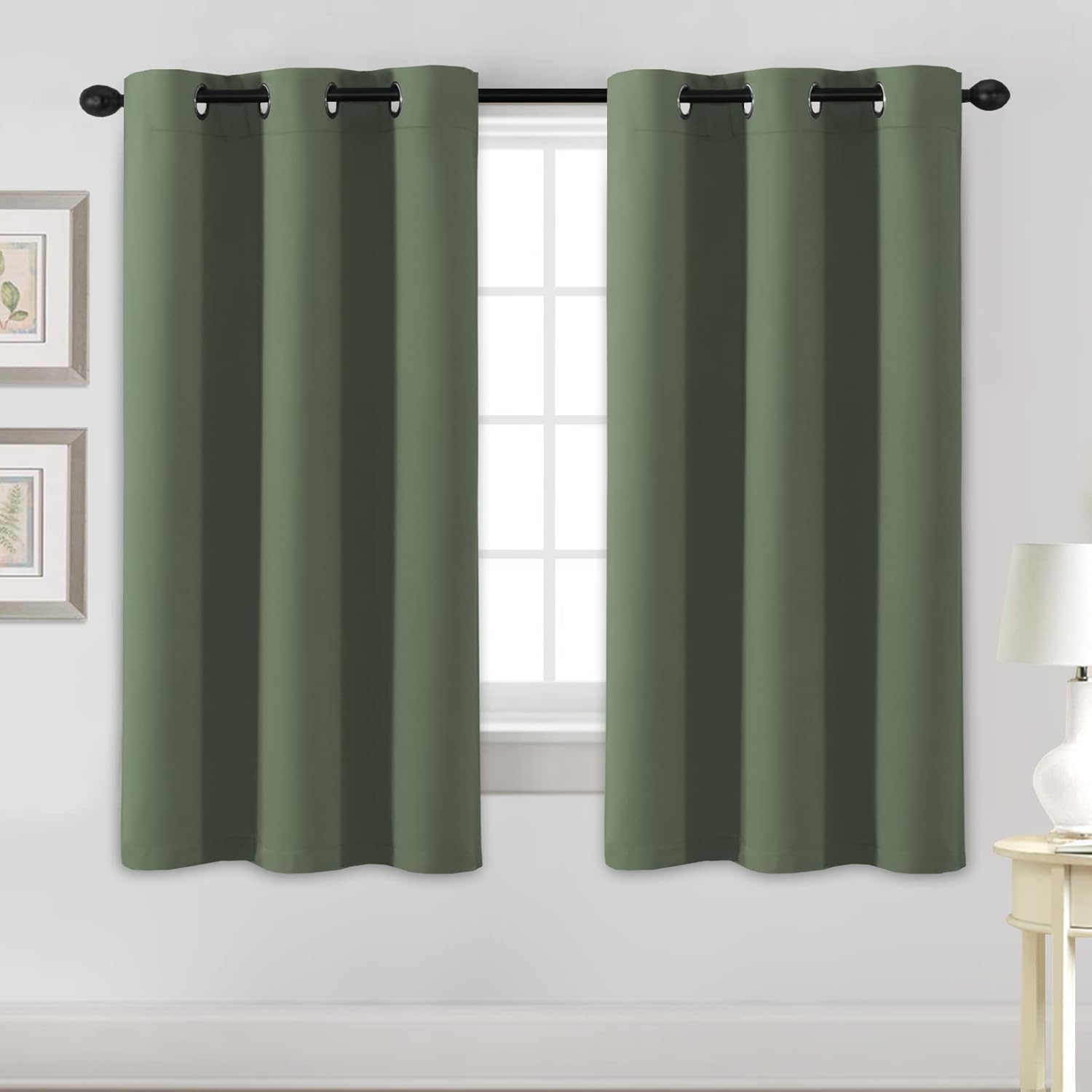 Blackout Curtains Thermal Insulated Grommet Top Solid Color Curtains