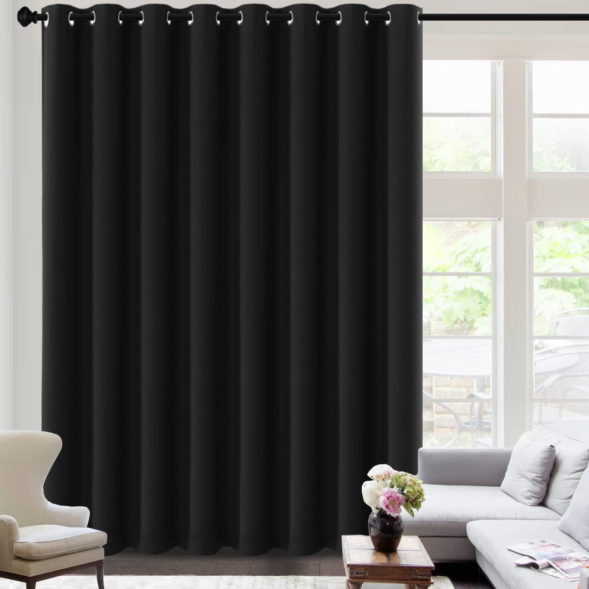 100% Blackout Thermal Insulated Grommet Solid Color Curtains