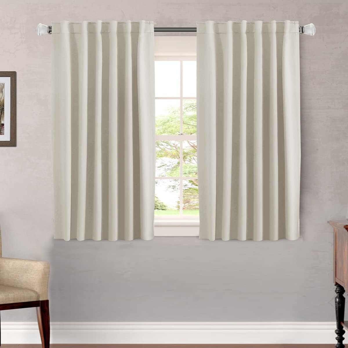 Blackout Thermal Insulated Back Tab/Rod Pocket Solid Color Curtains