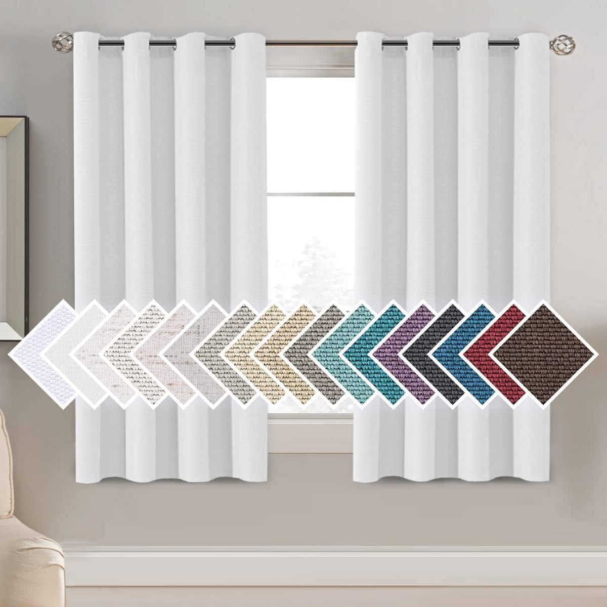 Faux Linen Blackout Thermal Insulated Grommet Curtain