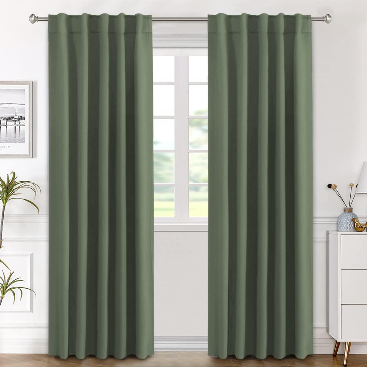 Blackout Thermal Insulated Tab/Rod Pocket Solid Color Curtains
