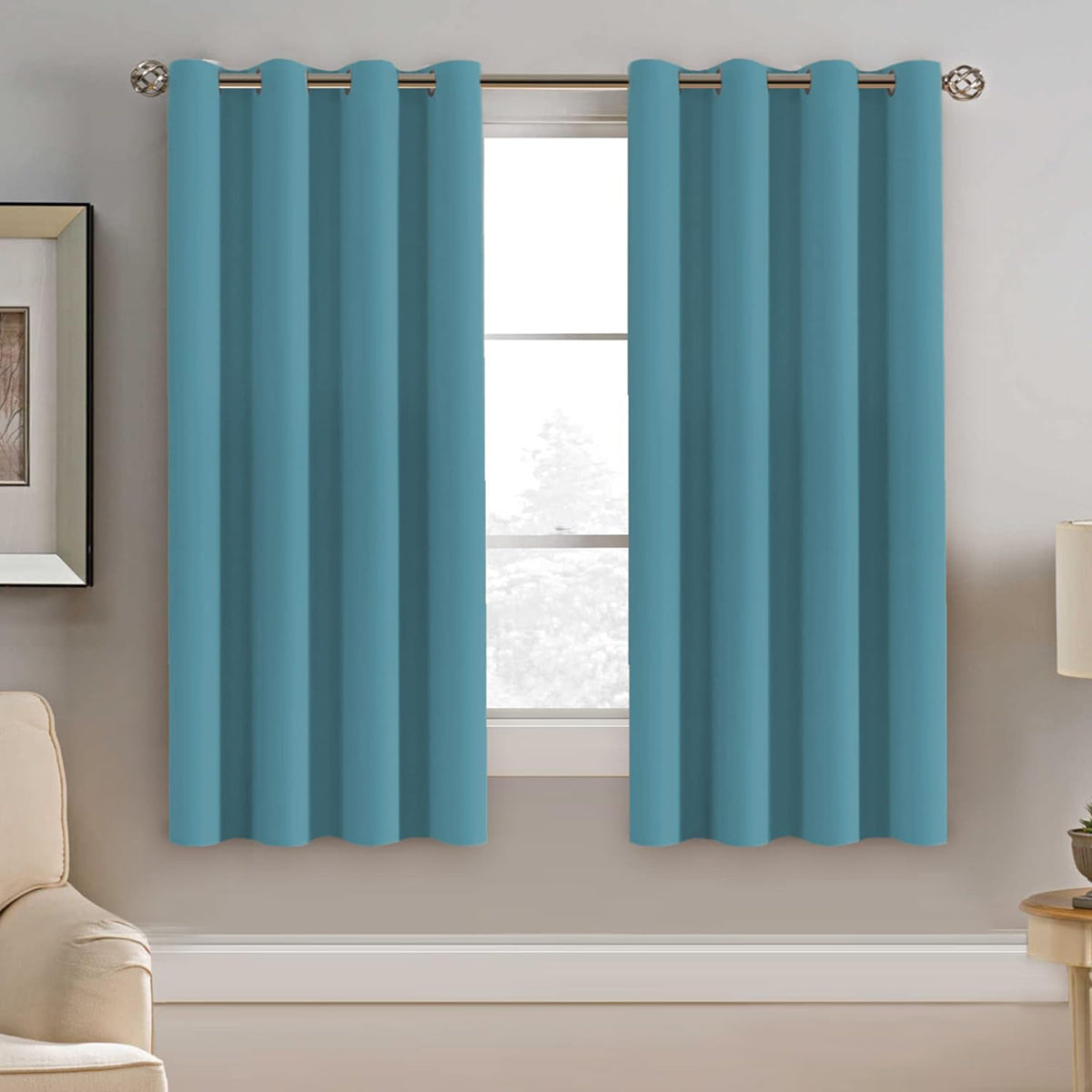 Blackout Thermal Insulated Treatment Extra Long Grommet Top Solid Color Curtains