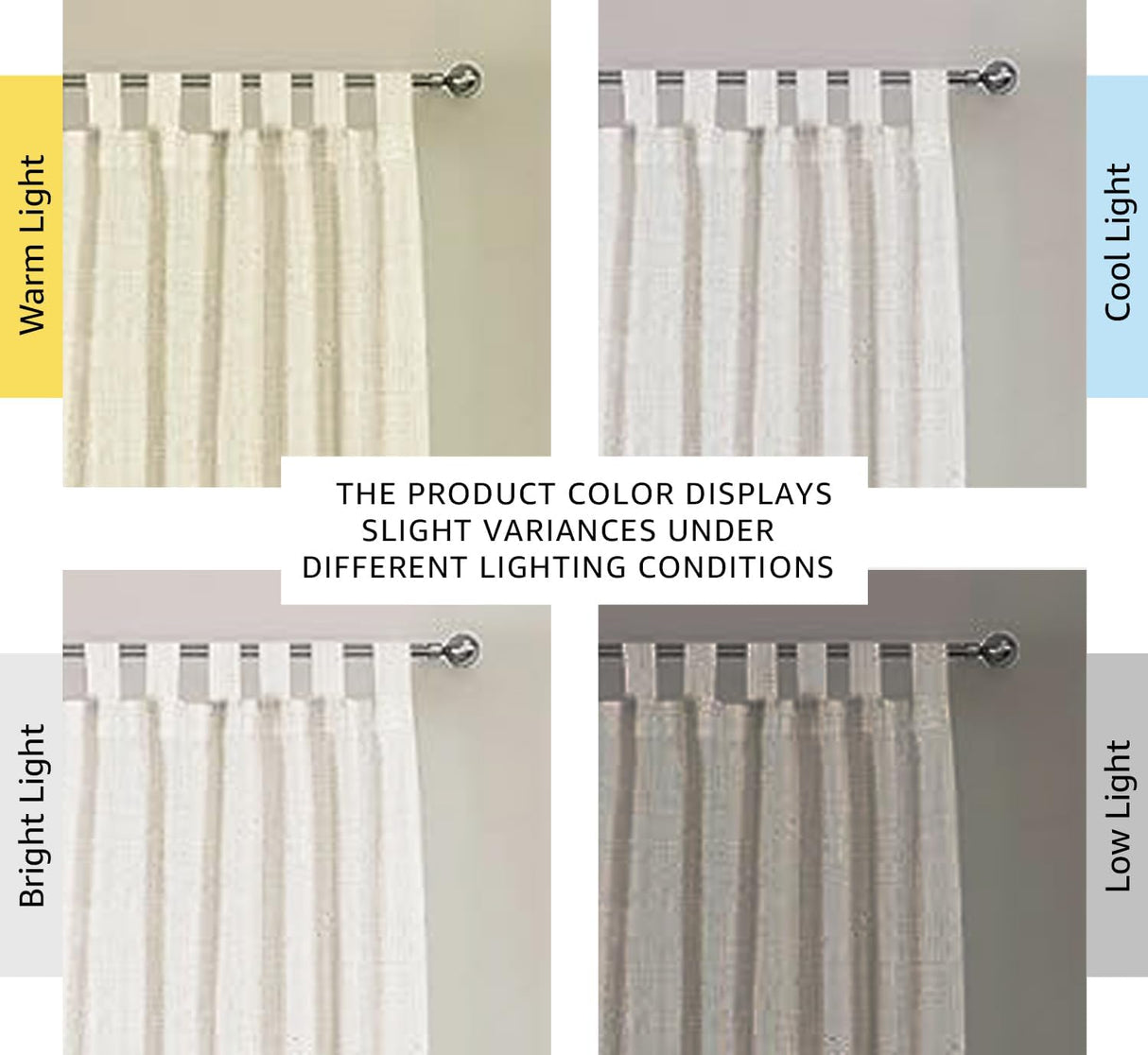 Natural Linen Tab Top Curtains Semi Sheer Curtains