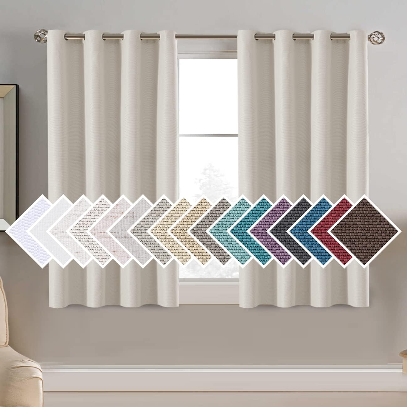 Linen Blackout Thermal Insulated Grommet Curtain