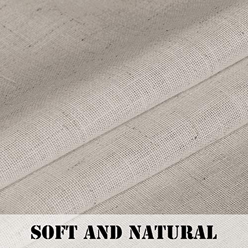 Linen Curtains Natural Linen Blended Tab Top Light Filtering Sheer Curtains