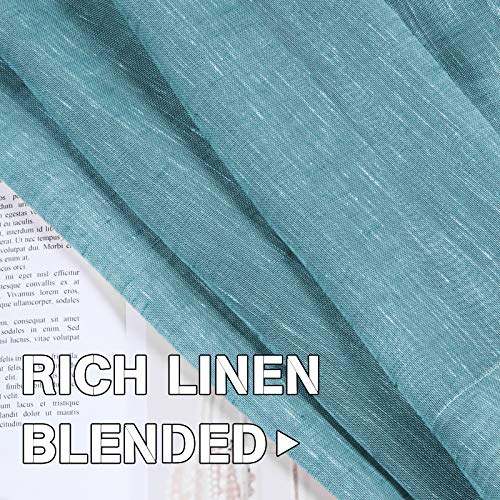 Natural Linen Blended Privacy Sheer Nickel Grommets Curtains