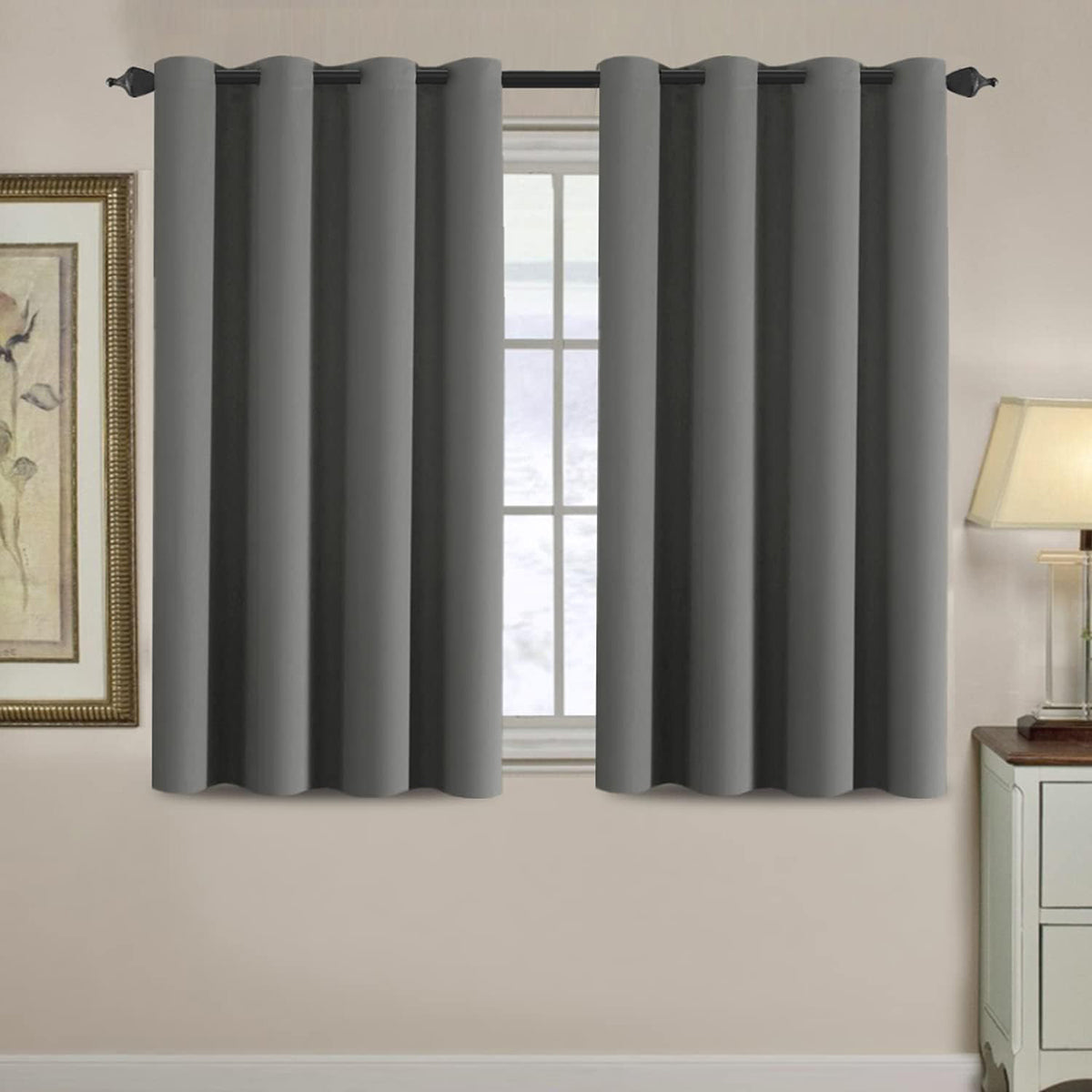 Blackout Thermal Insulated Treatment Extra Long Grommet Top Solid Color Curtains