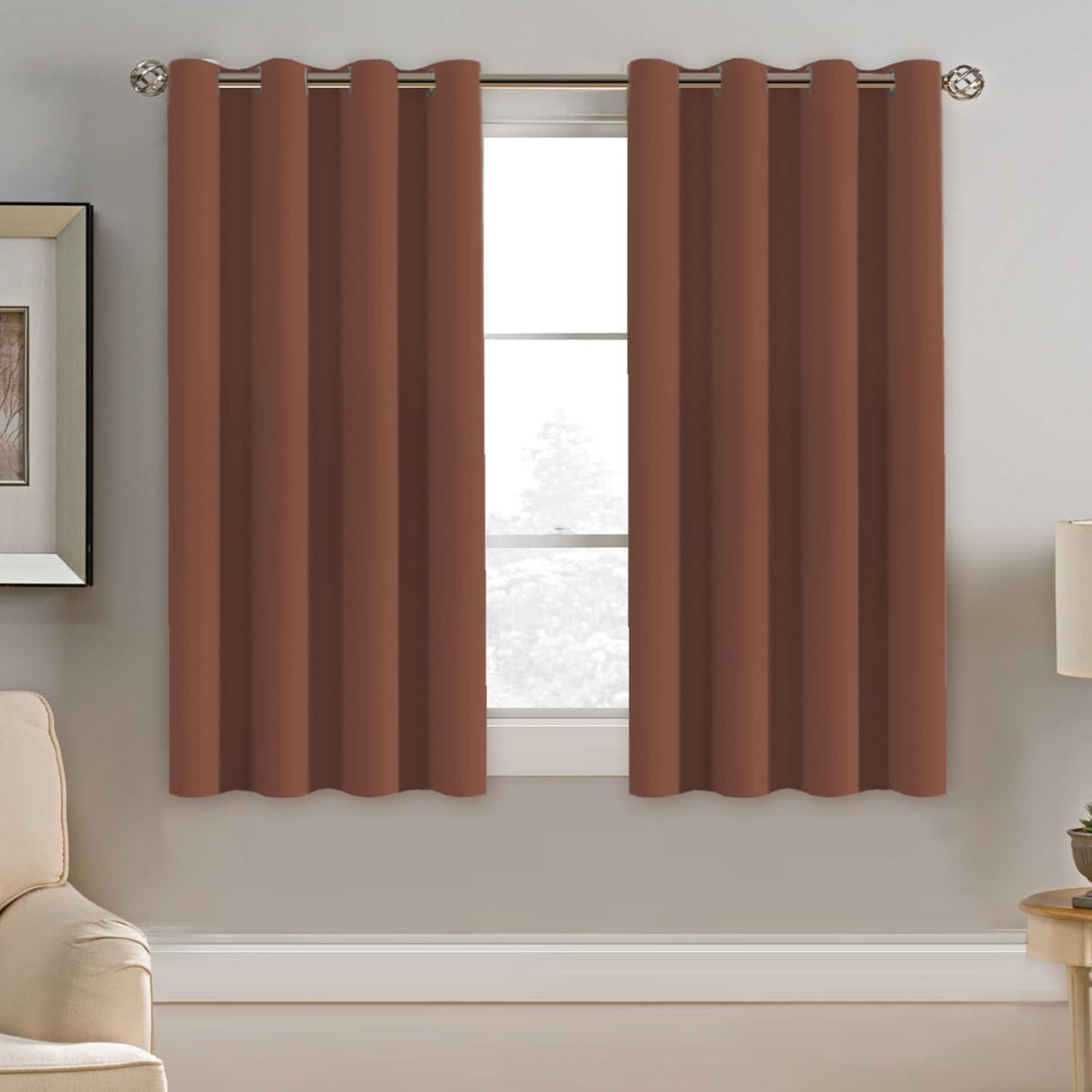 100% Blackout Thermal Insulated Grommet Solid Color Curtains