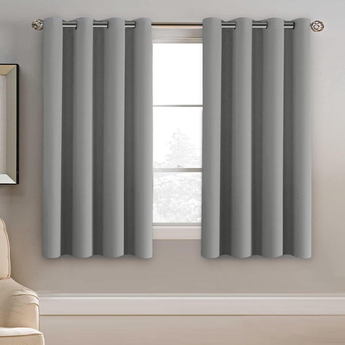 Blackout Thermal Insulated Treatment Extra Long Grommet Top Solid Color Curtains
