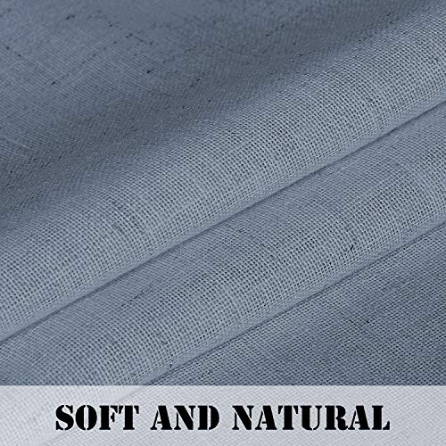 Linen Curtains Natural Linen Blended Tab Top Light Filtering Sheer Curtains