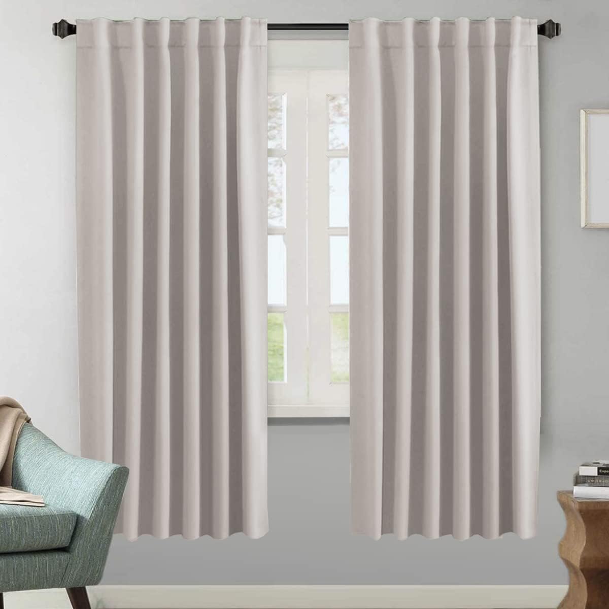 Blackout Thermal Insulated Back Tab/Rod Pocket Solid Color Curtains