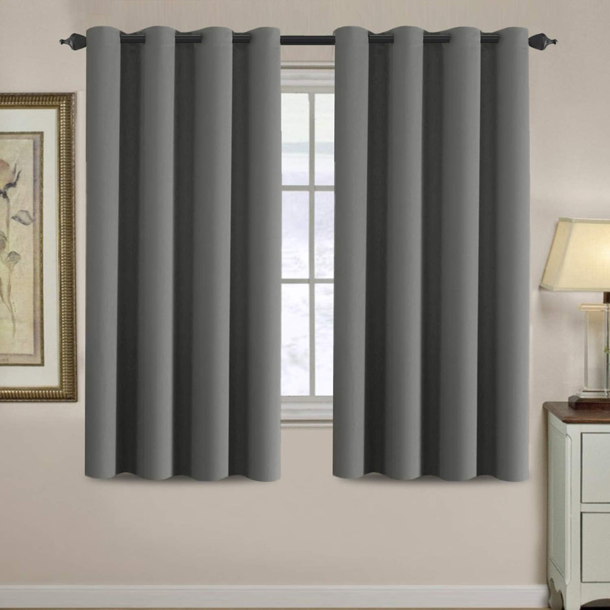 Blackout Thermal Insulated Treatment Extra Long Grommet Top Solid Color Curtains