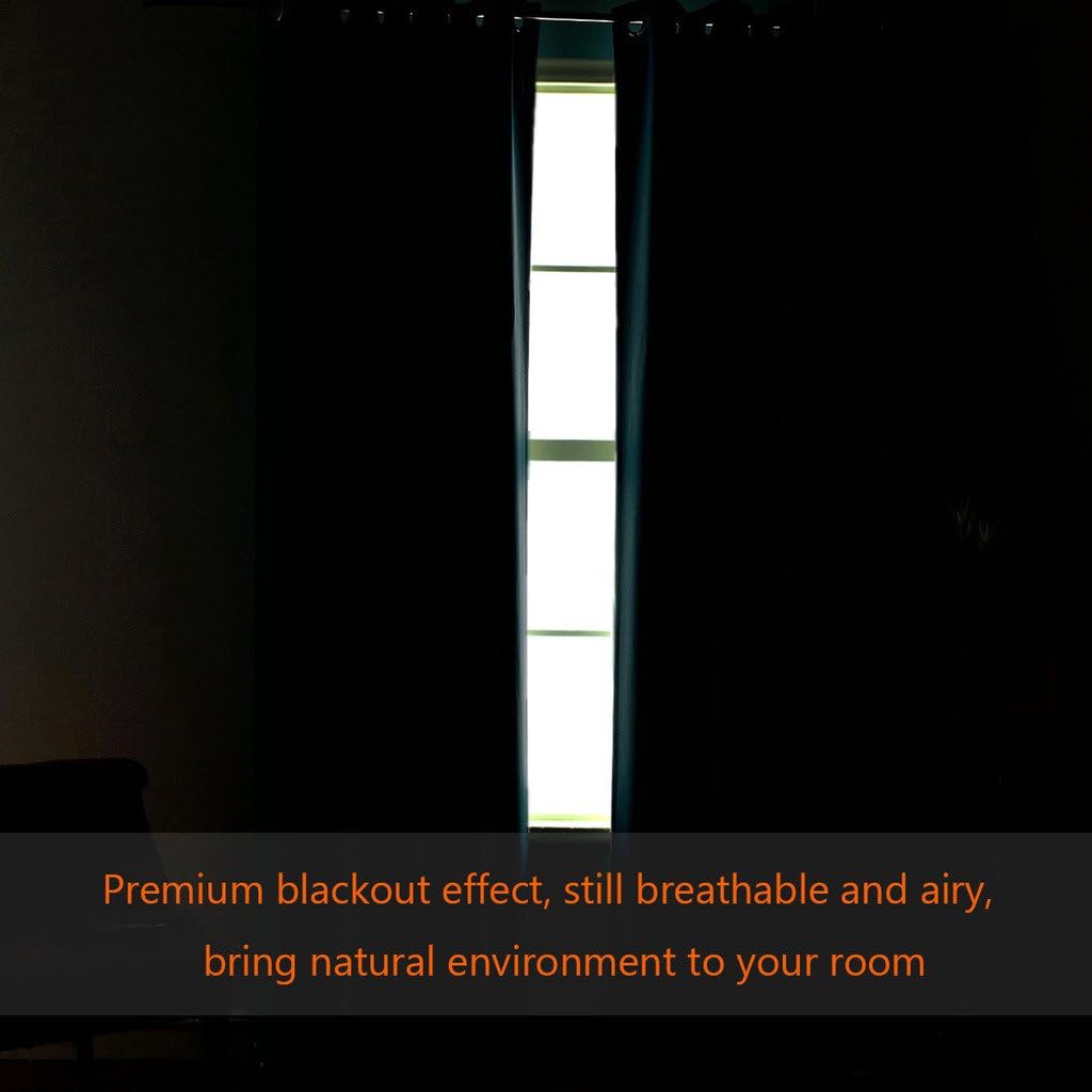 Blackout Curtains Thermal Insulated Grommet Top Solid Color Curtains