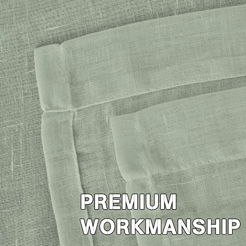 Natural Linen Blended Privacy Sheer Nickel Grommets Curtains