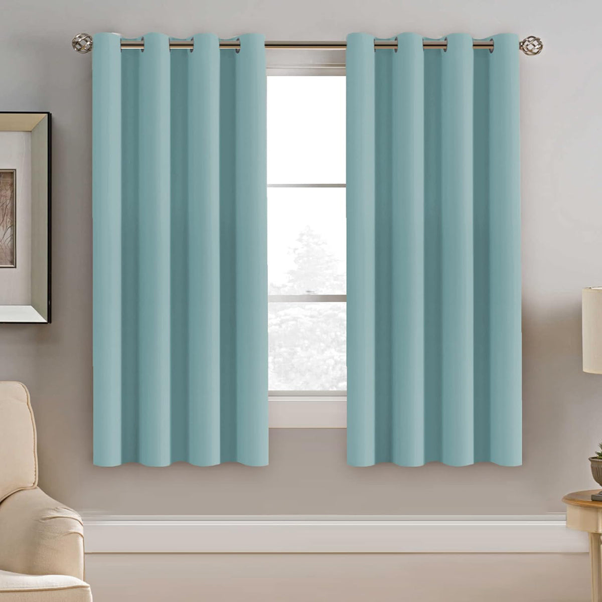 Blackout Thermal Insulated Treatment Extra Long Grommet Top Solid Color Curtains
