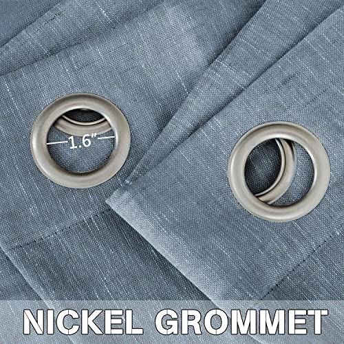 Natural Linen Blended Privacy Sheer Nickel Grommets Curtains