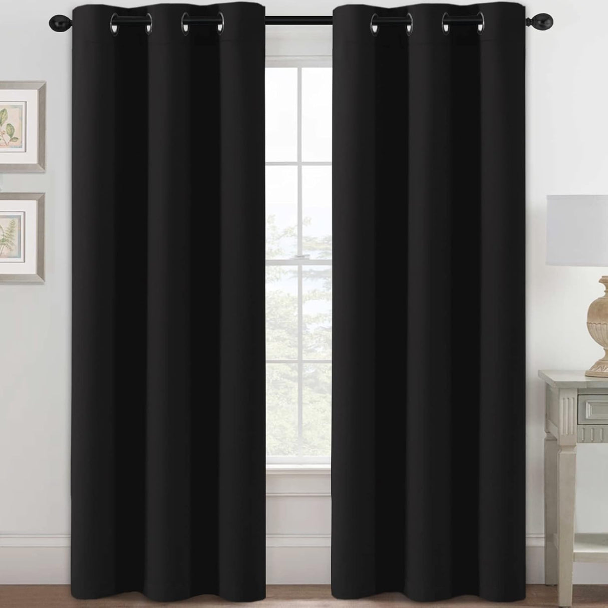 Blackout Curtains Thermal Insulated Grommet Top Solid Color Curtains