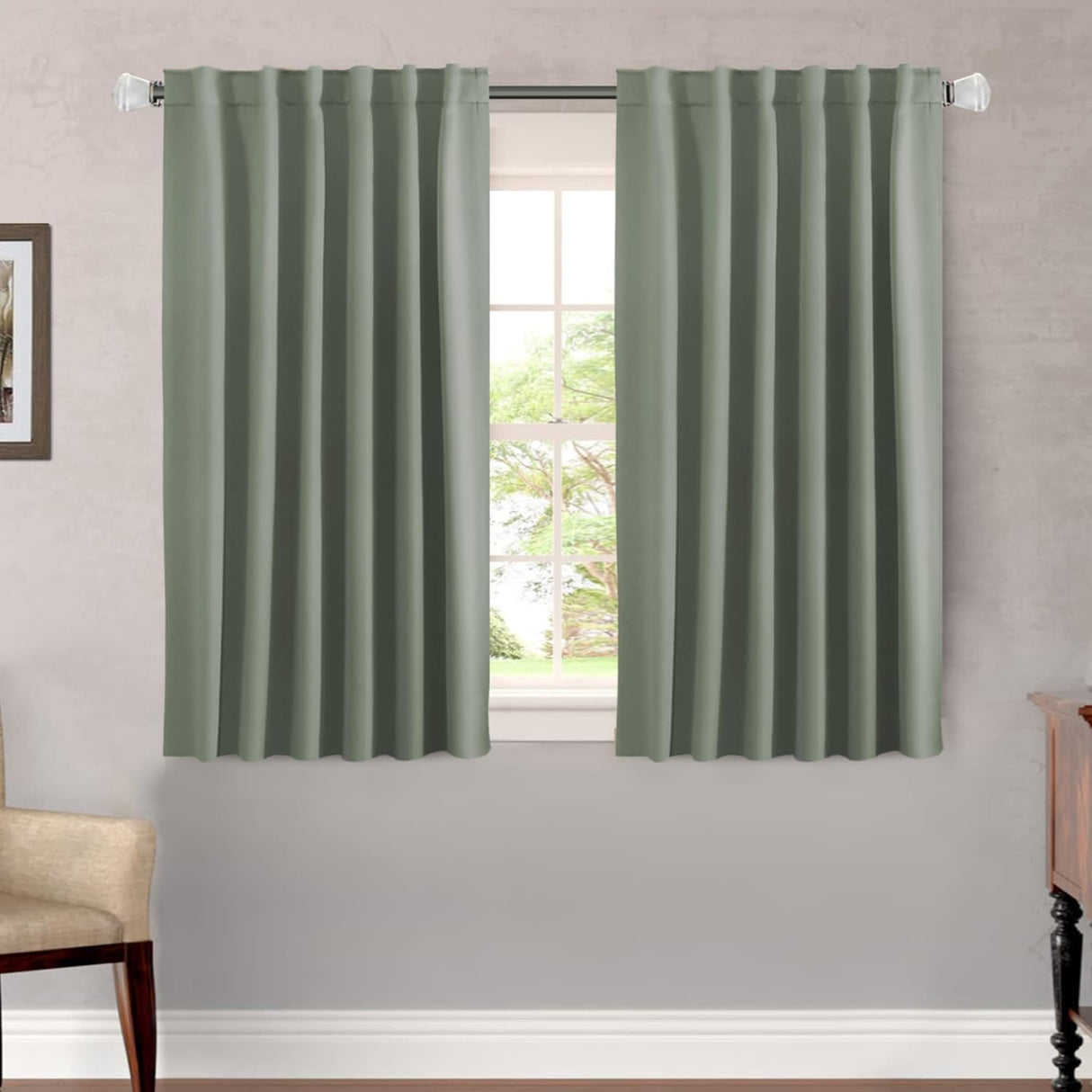 Blackout Thermal Insulated Back Tab/Rod Pocket Solid Color Curtains