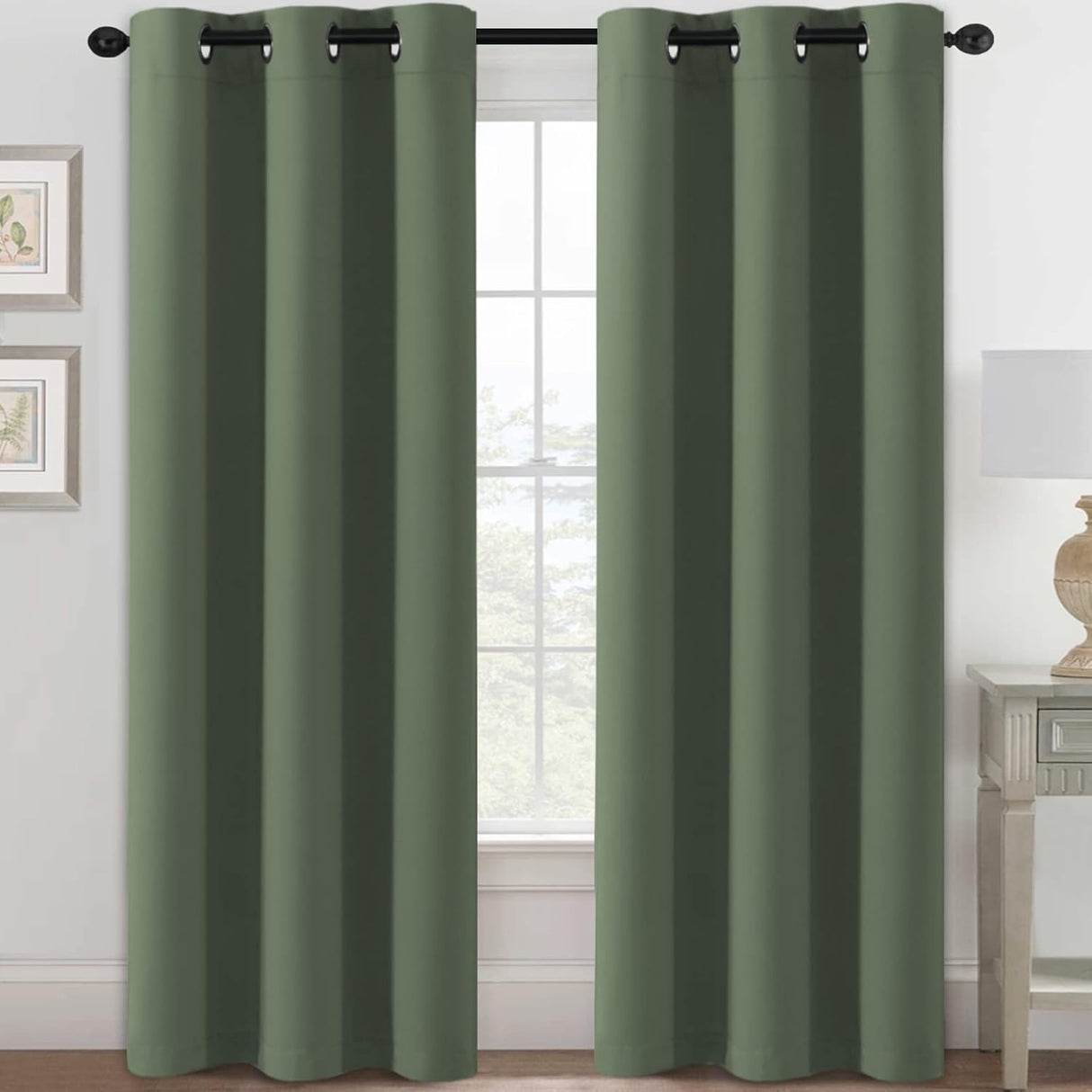 Blackout Curtains Thermal Insulated Grommet Top Solid Color Curtains