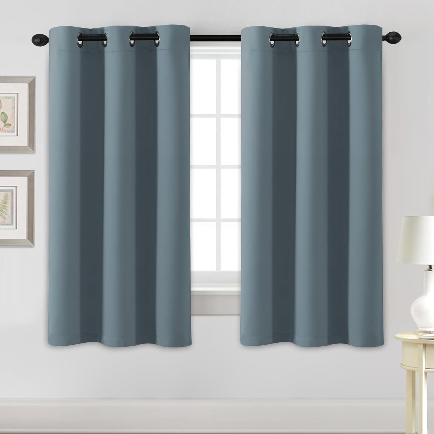 Blackout Curtains Thermal Insulated Grommet Top Solid Color Curtains