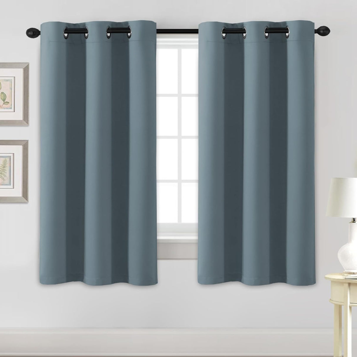 Blackout Curtains Thermal Insulated Grommet Top Solid Color Curtains