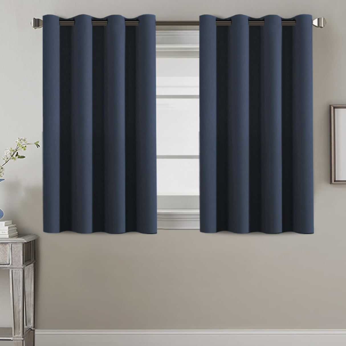 100% Blackout Thermal Insulated Grommet Solid Color Curtains