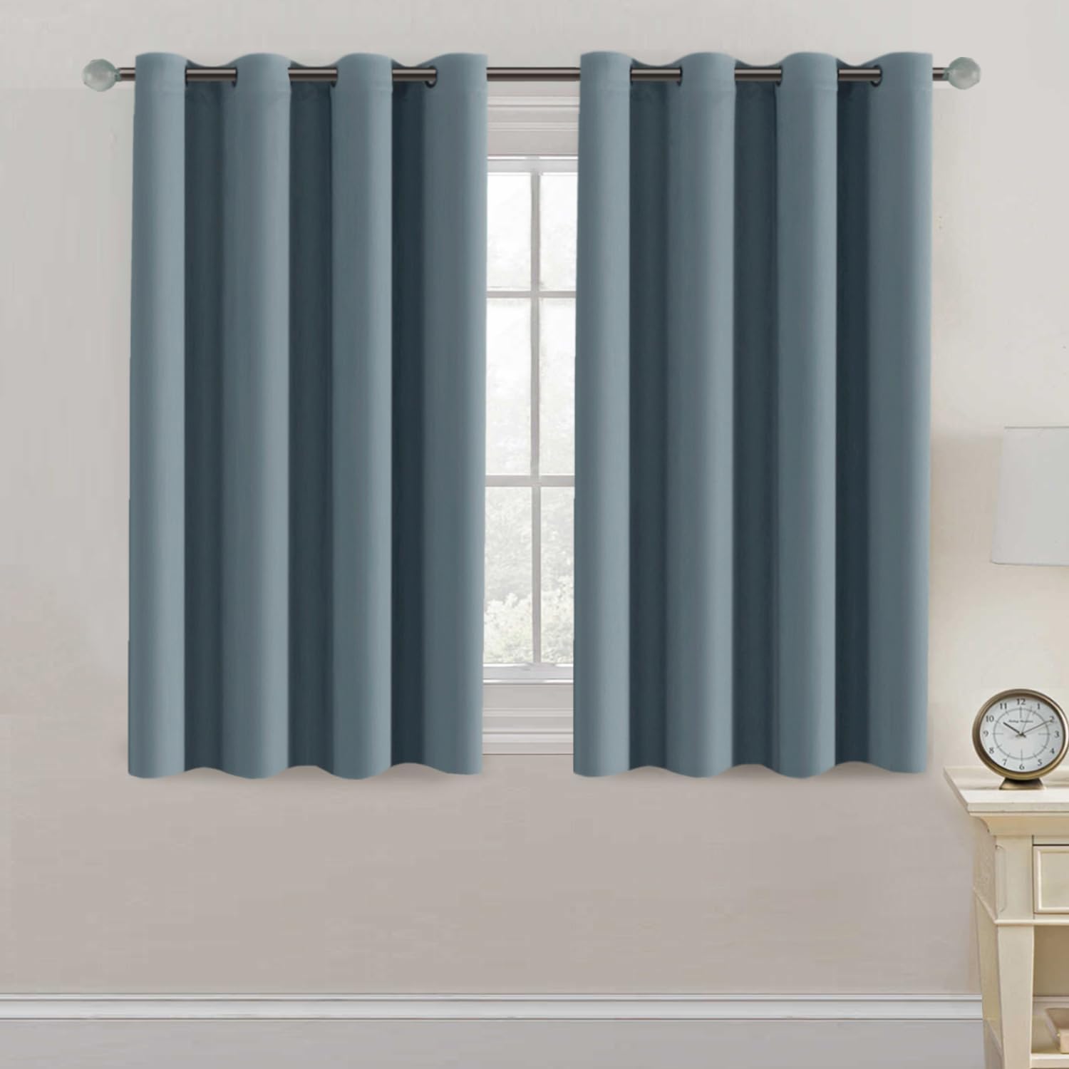 100% Blackout Thermal Insulated Grommet Solid Color Curtains