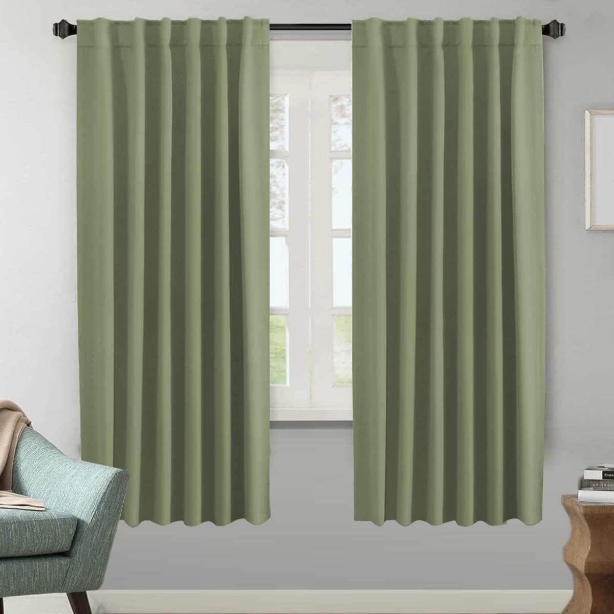 Blackout Thermal Insulated Tab/Rod Pocket Solid Color Curtains