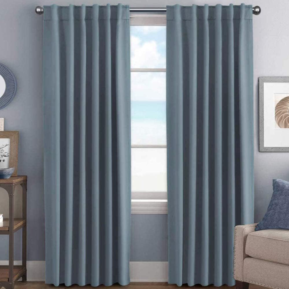 Blackout Thermal Insulated Tab/Rod Pocket Solid Color Curtains