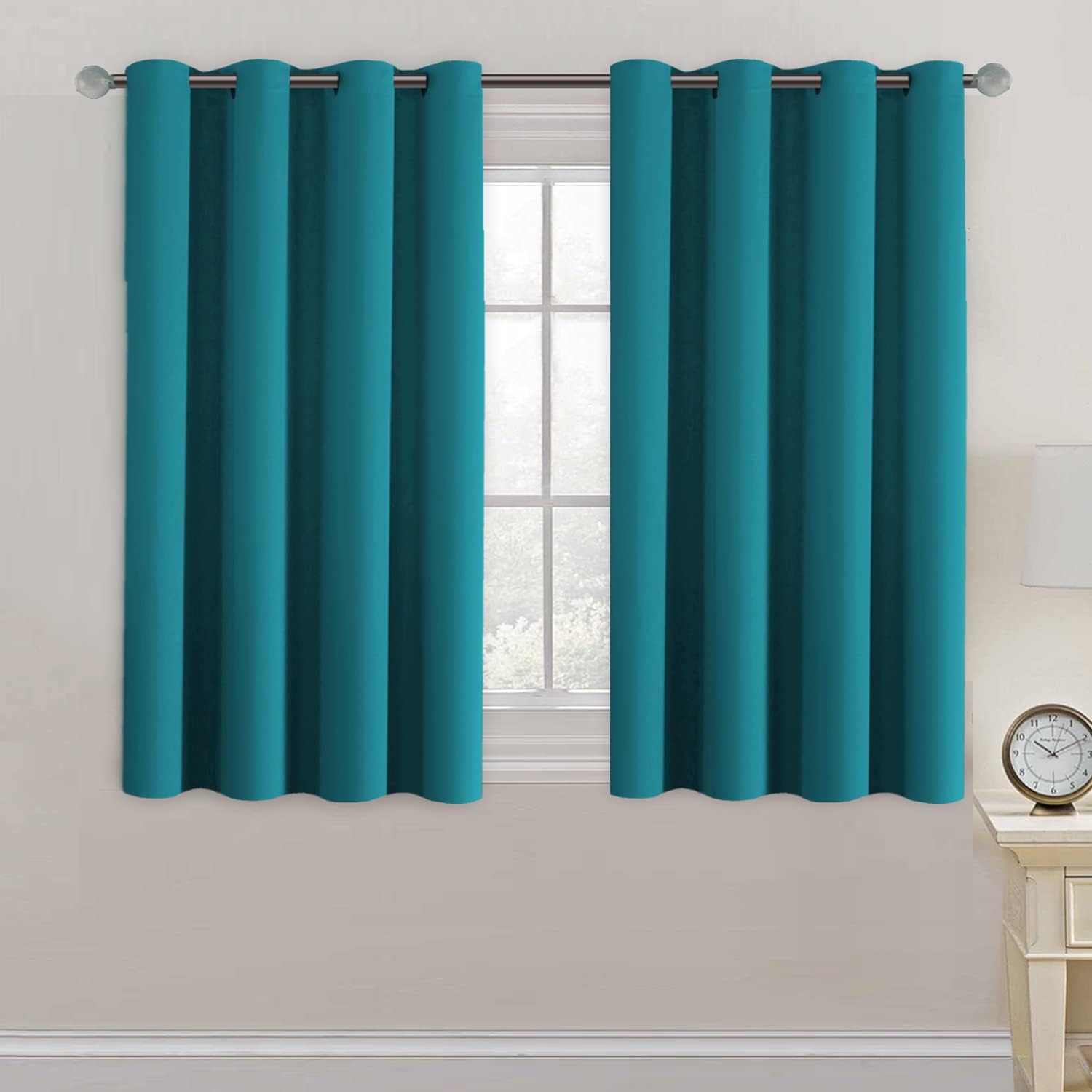 100% Blackout Thermal Insulated Grommet Solid Color Curtains