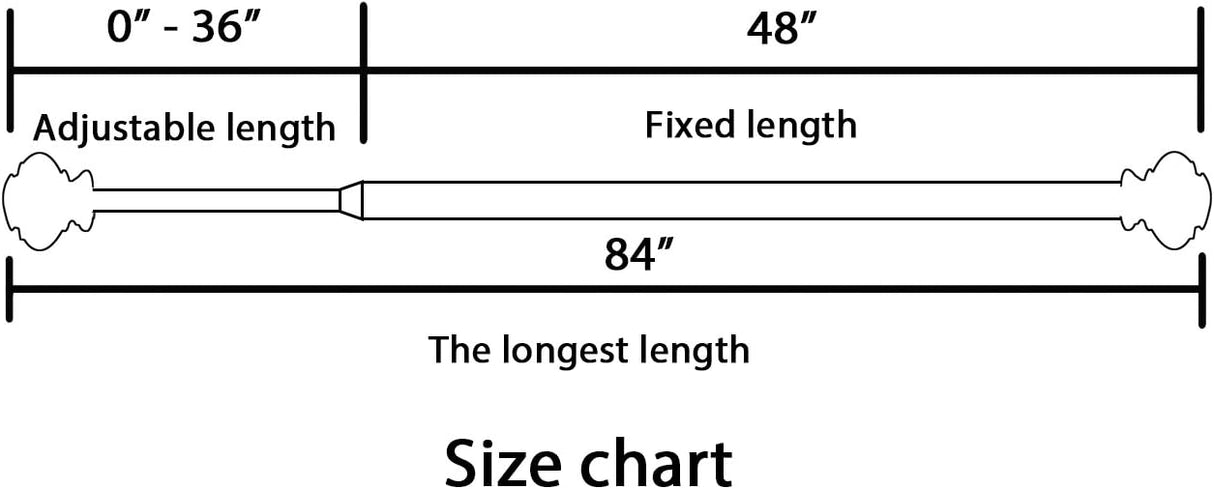 Window Curtain Rods Adjustable Decorative