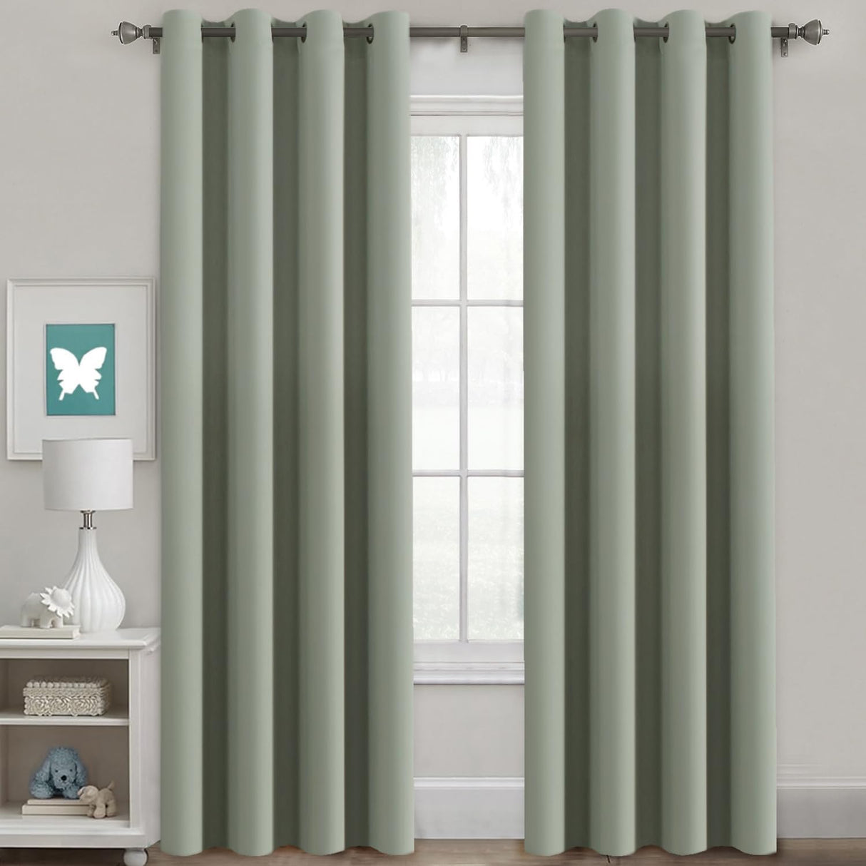 Blackout Curtains Thermal Insulated Grommet Top Solid Color Curtains