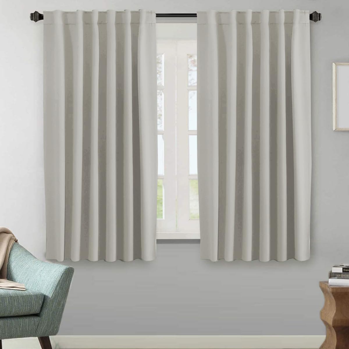 Blackout Thermal Insulated Back Tab/Rod Pocket Solid Color Curtains