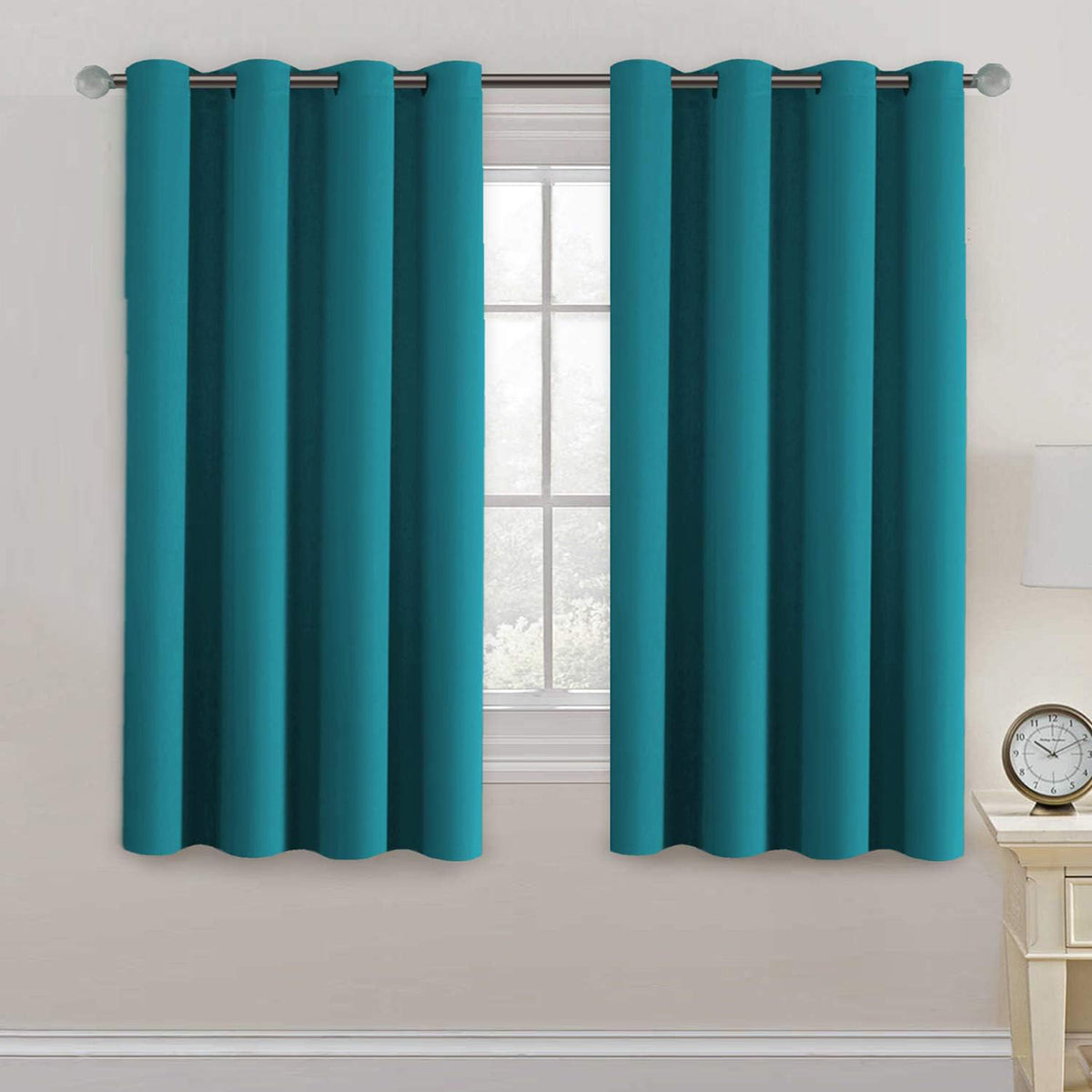 Blackout Thermal Insulated Treatment Extra Long Grommet Top Solid Color Curtains