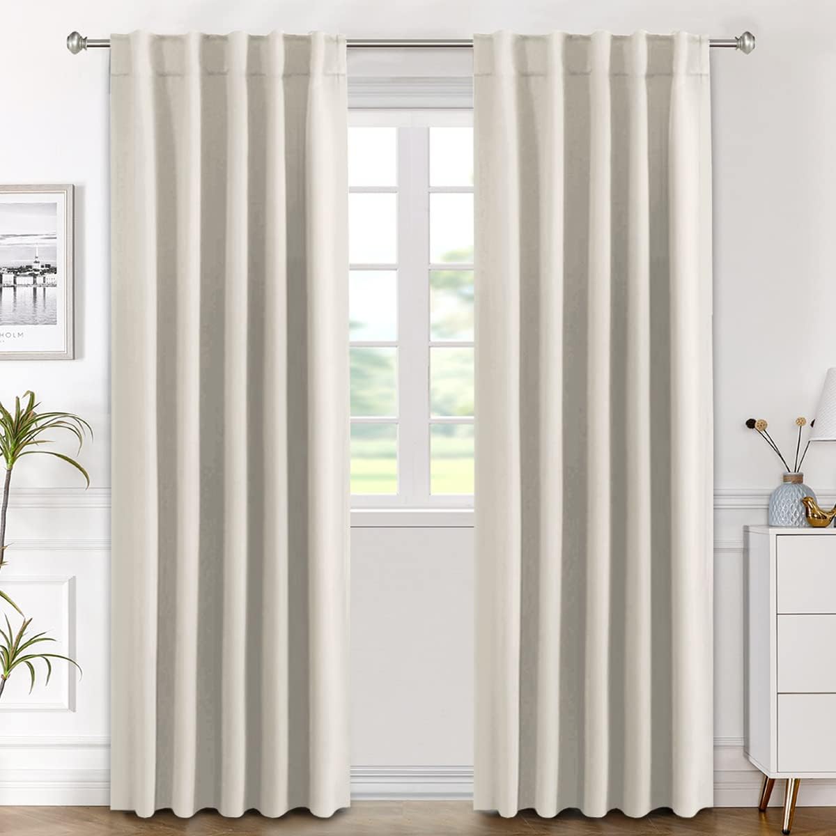 Blackout Thermal Insulated Back Tab/Rod Pocket Solid Color Curtains