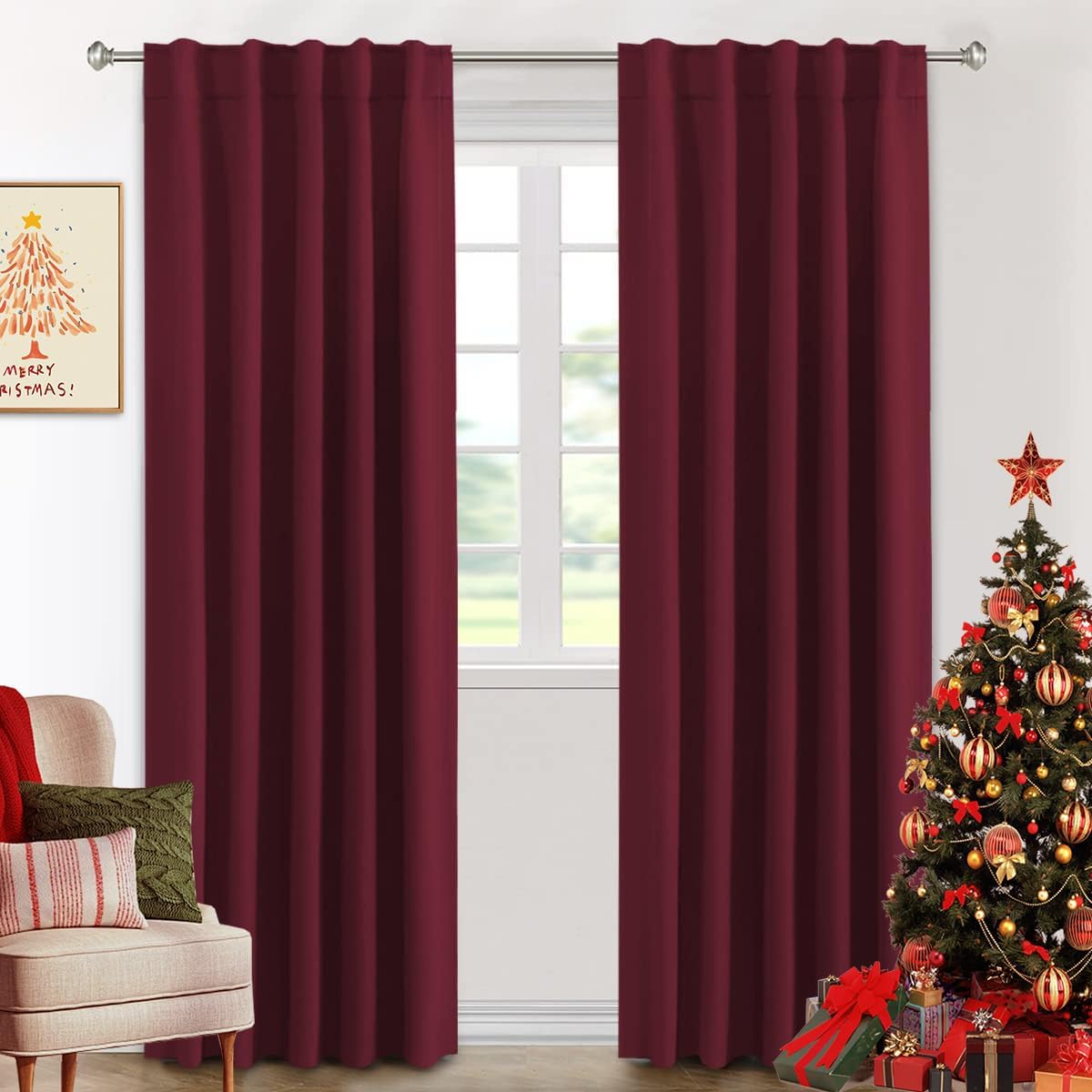 Blackout Thermal Insulated Tab/Rod Pocket Solid Color Curtains