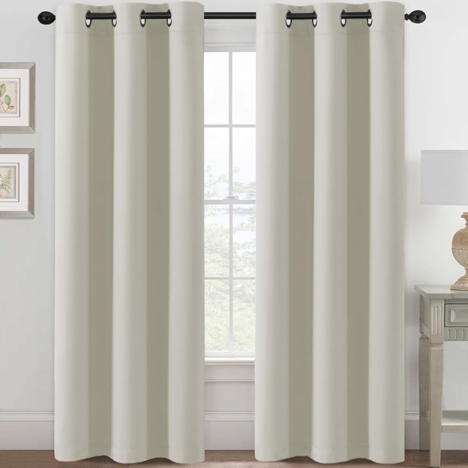 Blackout Curtains Thermal Insulated Grommet Top Solid Color Curtains