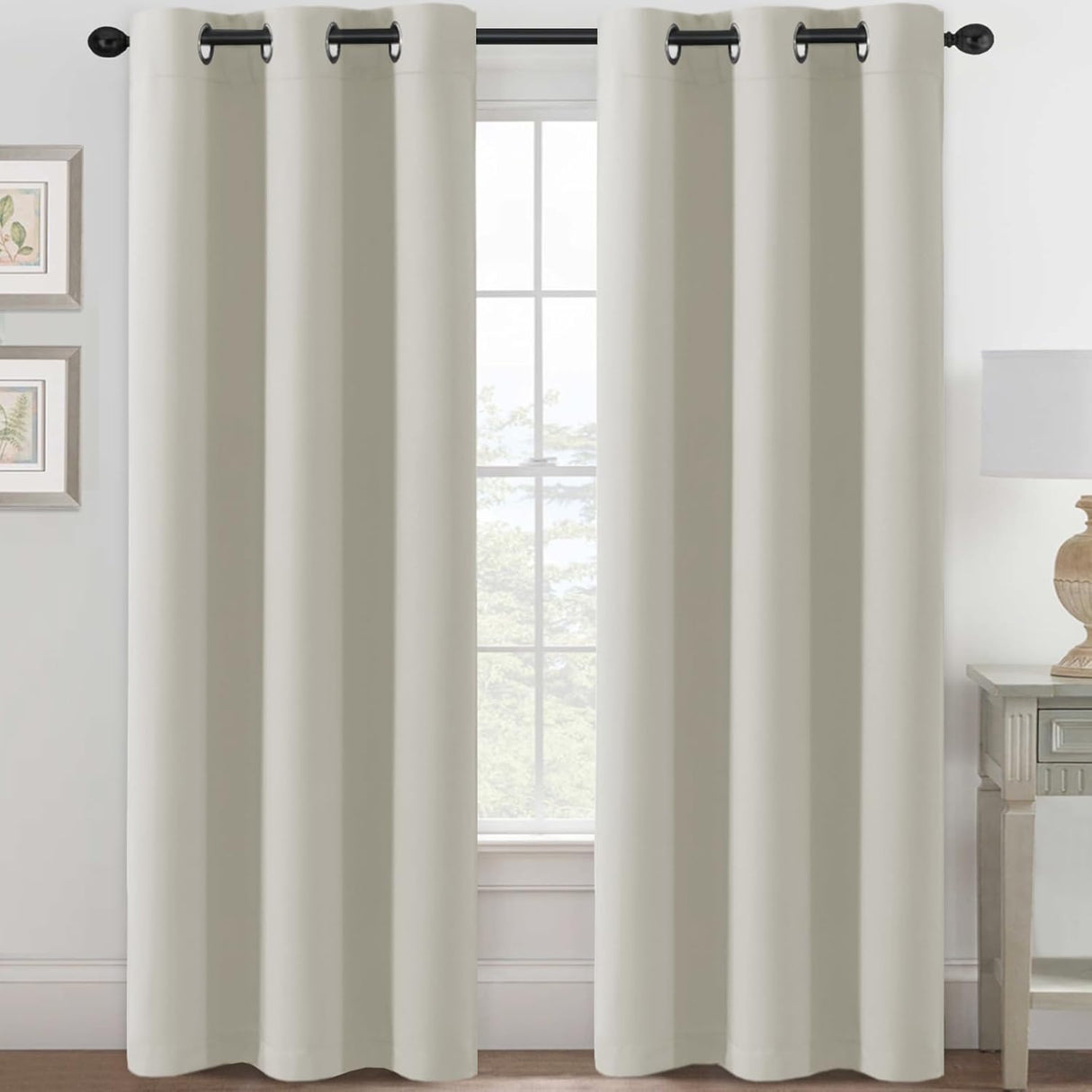 Blackout Curtains Thermal Insulated Grommet Top Solid Color Curtains