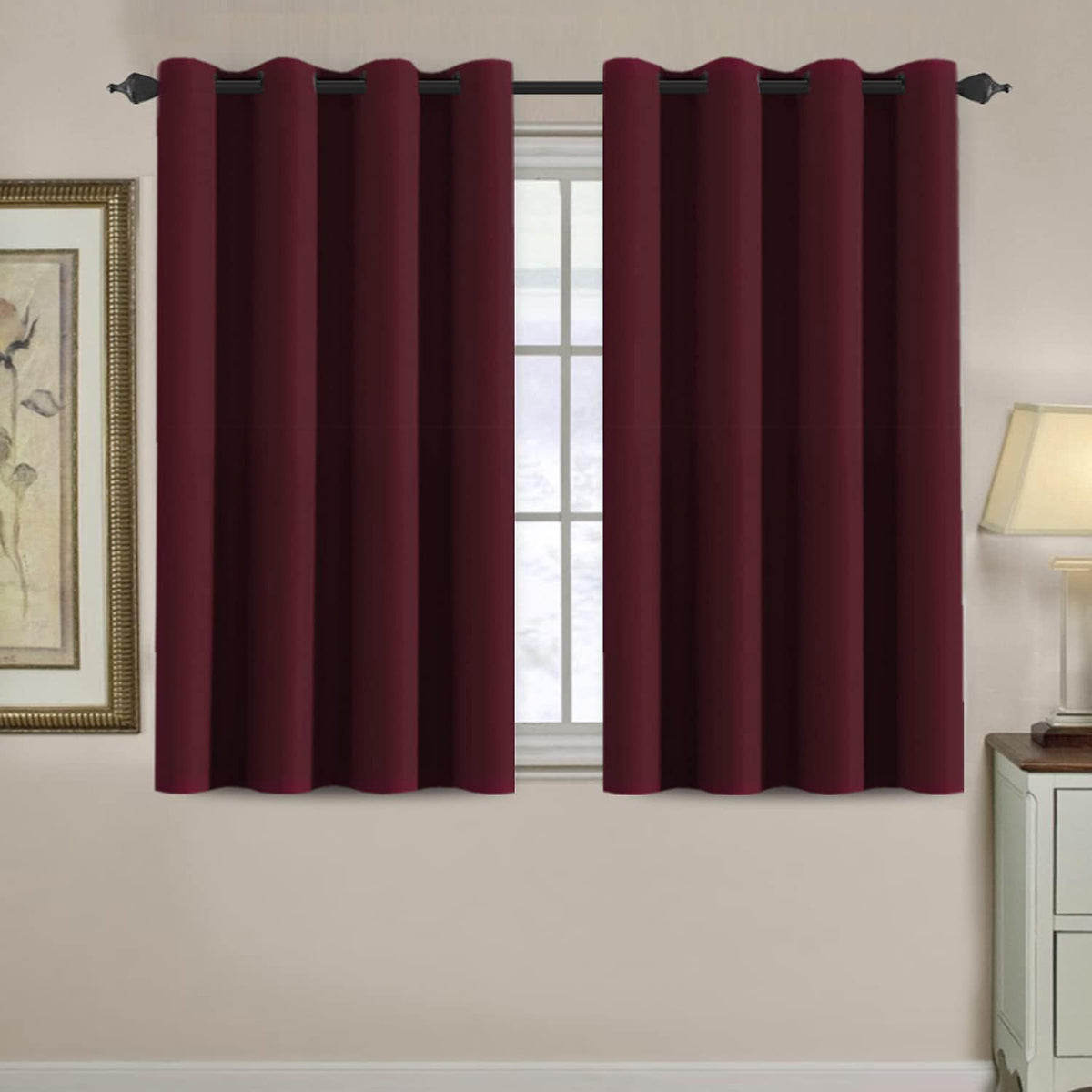 Blackout Thermal Insulated Treatment Extra Long Grommet Top Solid Color Curtains