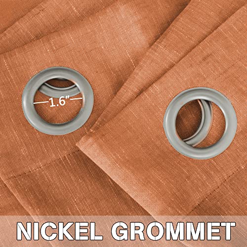 Natural Linen Blended Privacy Sheer Nickel Grommets Curtains