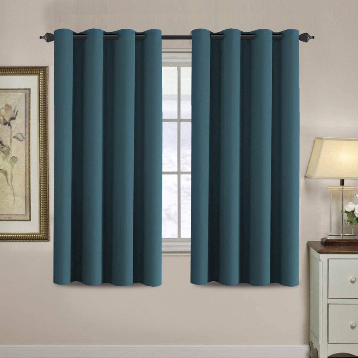 Blackout Thermal Insulated Treatment Extra Long Grommet Top Solid Color Curtains