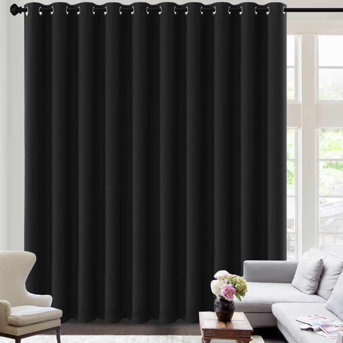 100% Blackout Thermal Insulated Grommet Solid Color Curtains