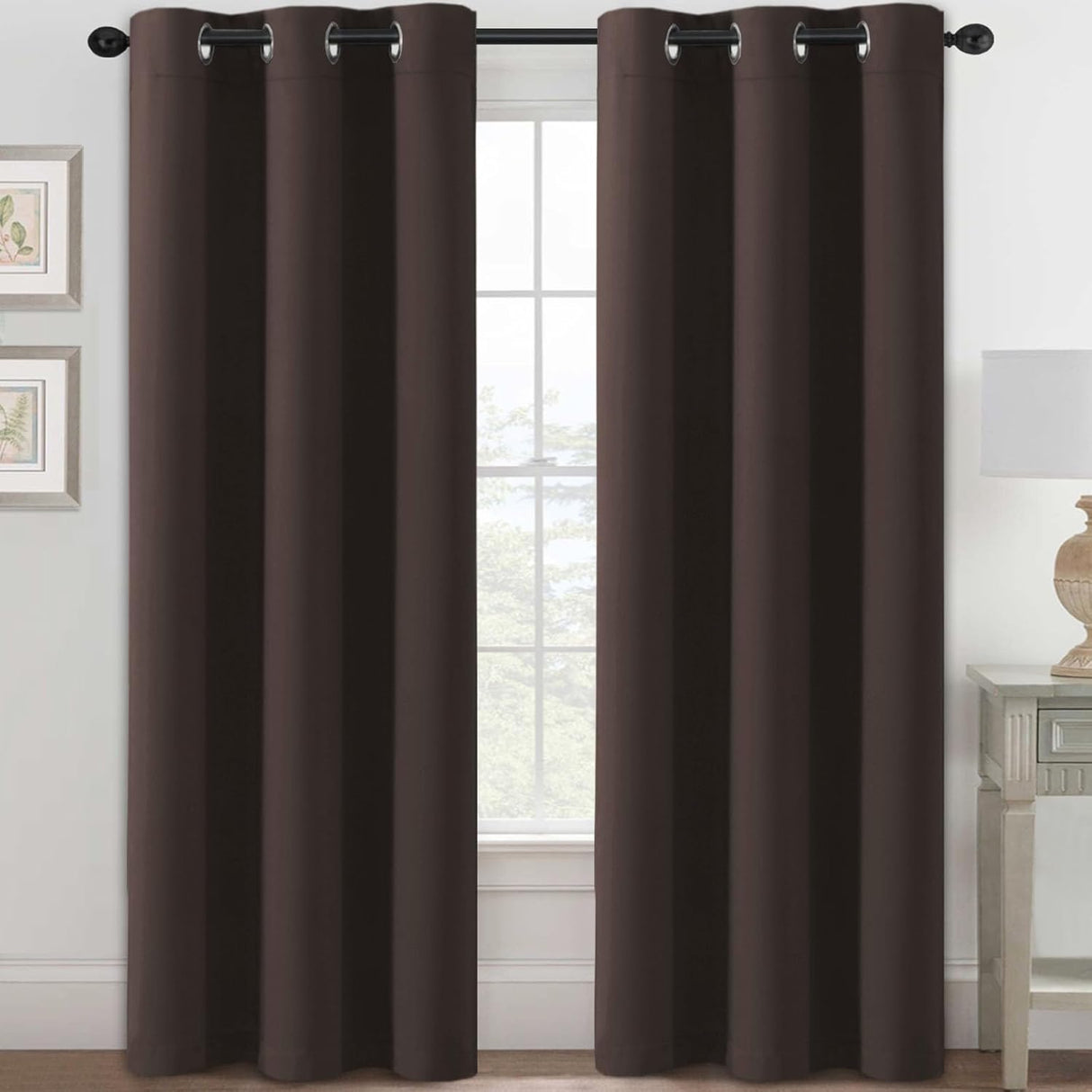 Blackout Curtains Thermal Insulated Grommet Top Solid Color Curtains