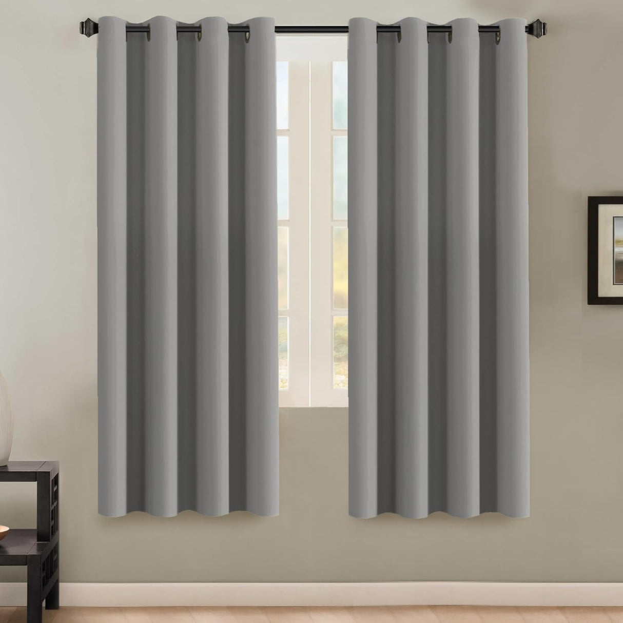 Blackout Curtains Thermal Insulated Grommet Top Solid Color Curtains